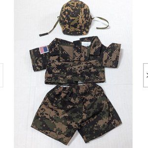 Build A Bear Army Outfit Pants, Shirt, Helmet USA Camo 3 Piece